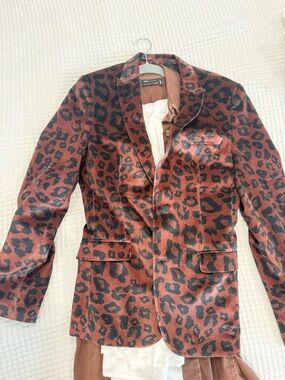 ASOS Leopard Print Blazer in Rust and Black